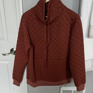 Quilted copper Brown Pullover Hoodie